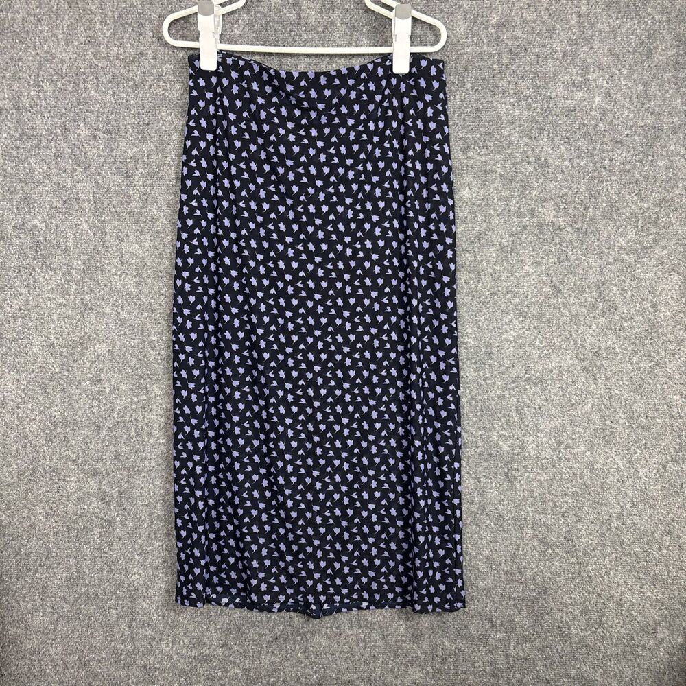 CAbi Skirt Womens Size M Blue Purple floral Island #5887 midi Casual Date Career - Picture 2 of 9